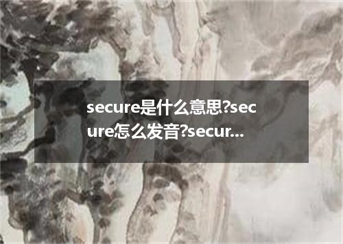 secure是什么意思?secure怎么发音?secure的解释和用法