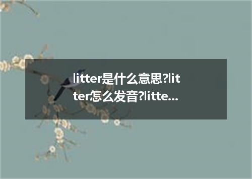litter是什么意思?litter怎么发音?litter的解释和用法