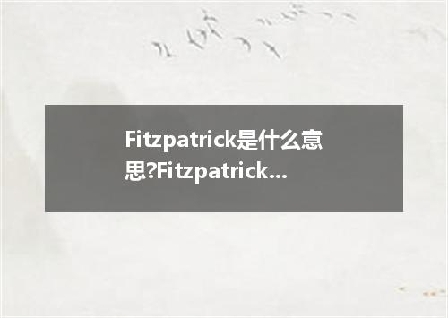 Fitzpatrick是什么意思?Fitzpatrick怎么发音?Fitzpatrick的解释和用法