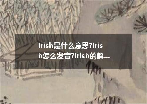 Irish是什么意思?Irish怎么发音?Irish的解释和用法