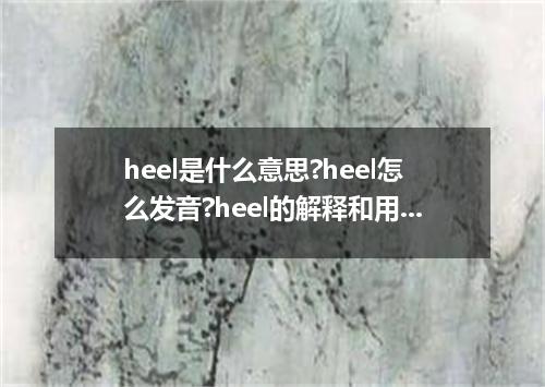 heel是什么意思?heel怎么发音?heel的解释和用法
