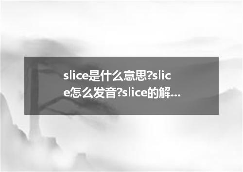 slice是什么意思?slice怎么发音?slice的解释和用法