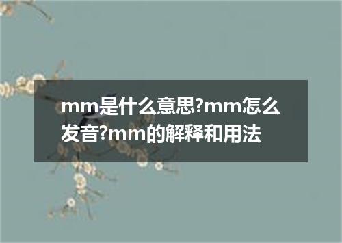 mm是什么意思?mm怎么发音?mm的解释和用法