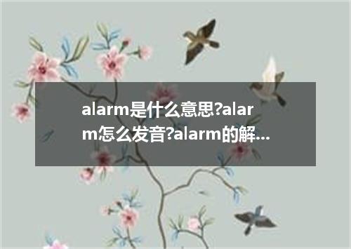 alarm是什么意思?alarm怎么发音?alarm的解释和用法