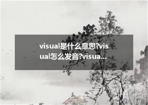 visual是什么意思?visual怎么发音?visual的解释和用法
