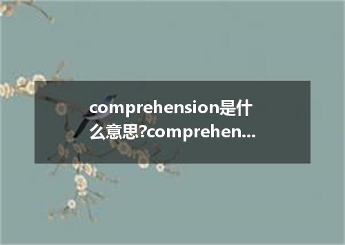 comprehension是什么意思?comprehension怎么发音?comprehension的解释和用法