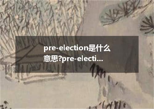 pre-election是什么意思?pre-election怎么发音?pre-election的解释和用法