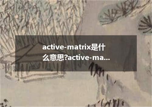 active-matrix是什么意思?active-matrix怎么发音?active-matrix的解释和用法