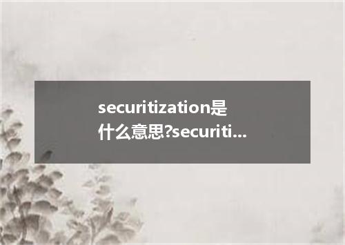 securitization是什么意思?securitization怎么发音?securitization的解释和用法