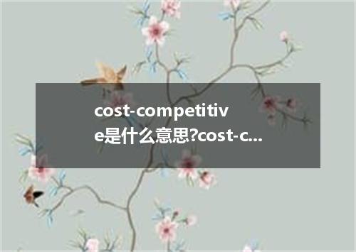 cost-competitive是什么意思?cost-competitive怎么发音?cost-competitive的解释和用法