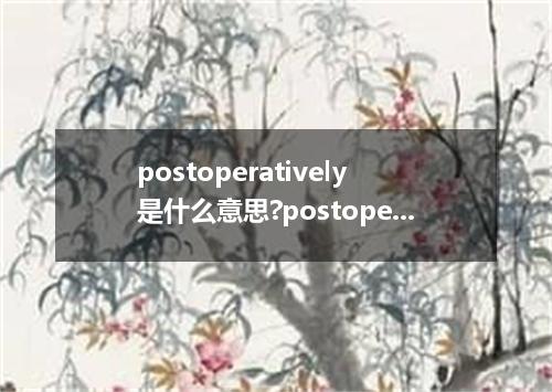 postoperatively是什么意思?postoperatively怎么发音?postoperatively的解释和用法