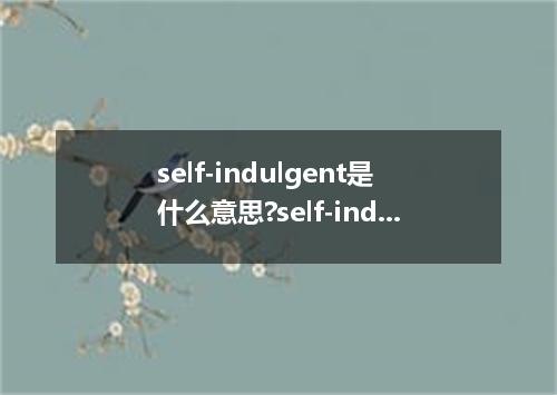 self-indulgent是什么意思?self-indulgent怎么发音?self-indulgent的解释和用法