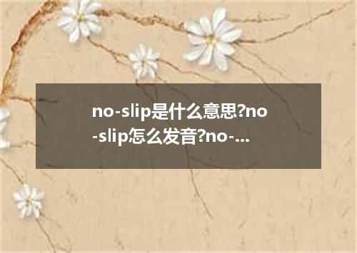 no-slip是什么意思?no-slip怎么发音?no-slip的解释和用法