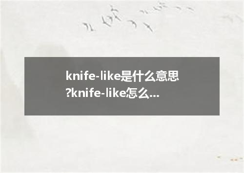 knife-like是什么意思?knife-like怎么发音?knife-like的解释和用法