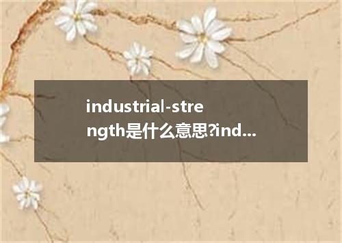 industrial-strength是什么意思?industrial-strength怎么发音?industrial-strength的解释和用法