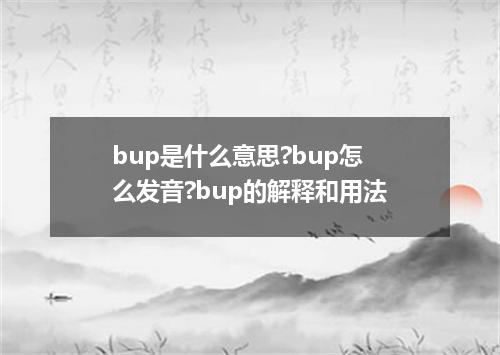 bup是什么意思?bup怎么发音?bup的解释和用法