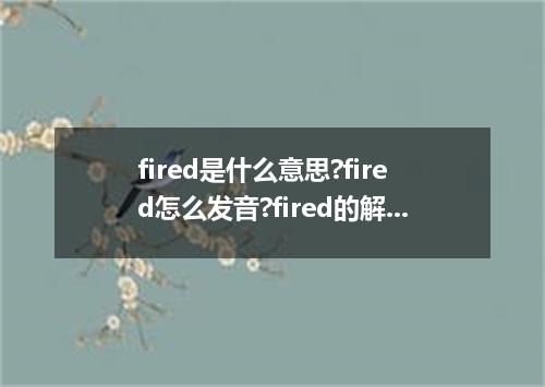 fired是什么意思?fired怎么发音?fired的解释和用法