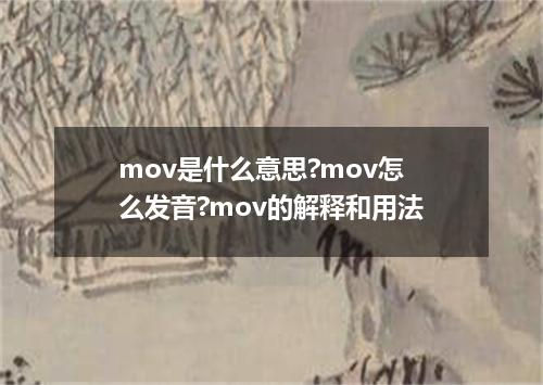mov是什么意思?mov怎么发音?mov的解释和用法