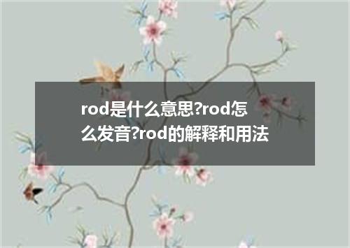 rod是什么意思?rod怎么发音?rod的解释和用法