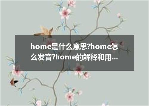 home是什么意思?home怎么发音?home的解释和用法