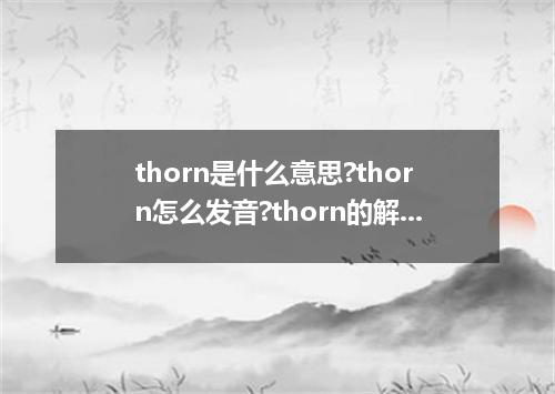 thorn是什么意思?thorn怎么发音?thorn的解释和用法