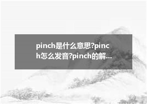 pinch是什么意思?pinch怎么发音?pinch的解释和用法
