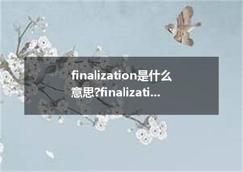 finalization是什么意思?finalization怎么发音?finalization的解释和用法
