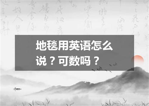 地毯用英语怎么说?可数吗?