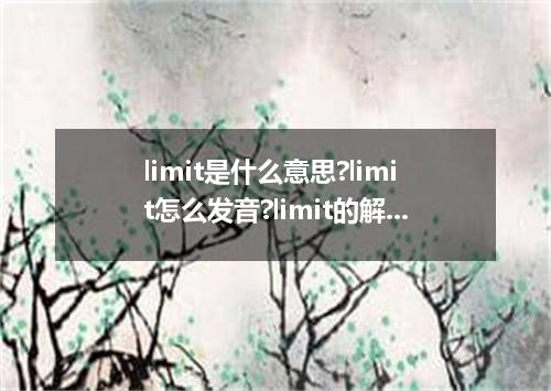 limit是什么意思?limit怎么发音?limit的解释和用法