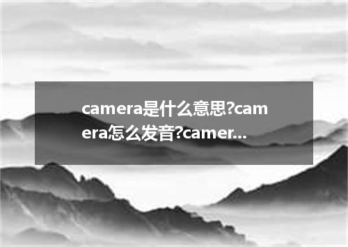 camera是什么意思?camera怎么发音?camera的解释和用法
