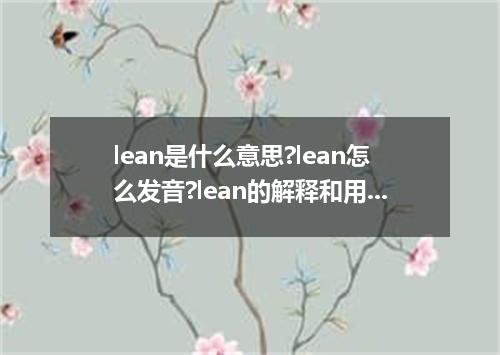lean是什么意思?lean怎么发音?lean的解释和用法