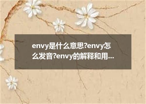 envy是什么意思?envy怎么发音?envy的解释和用法