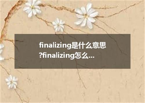 finalizing是什么意思?finalizing怎么发音?finalizing的解释和用法