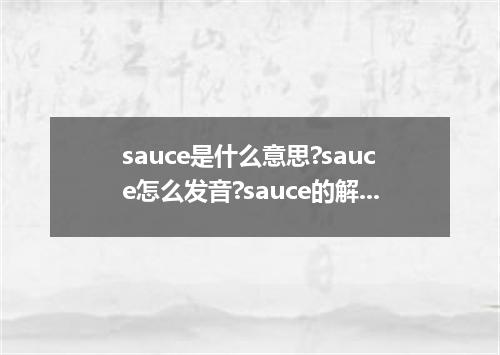 sauce是什么意思?sauce怎么发音?sauce的解释和用法