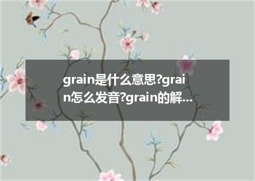 grain是什么意思?grain怎么发音?grain的解释和用法