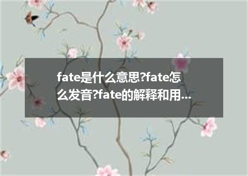 fate是什么意思?fate怎么发音?fate的解释和用法