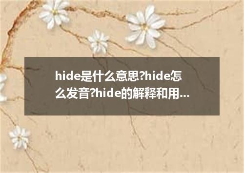 hide是什么意思?hide怎么发音?hide的解释和用法
