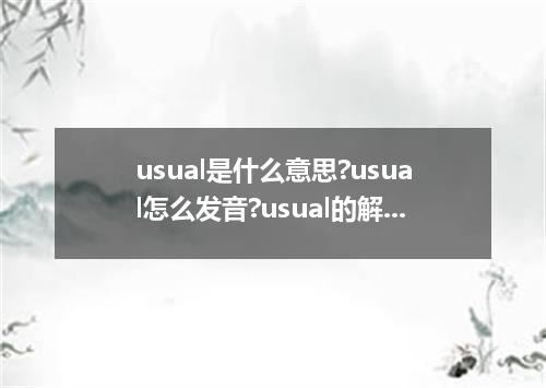 usual是什么意思?usual怎么发音?usual的解释和用法