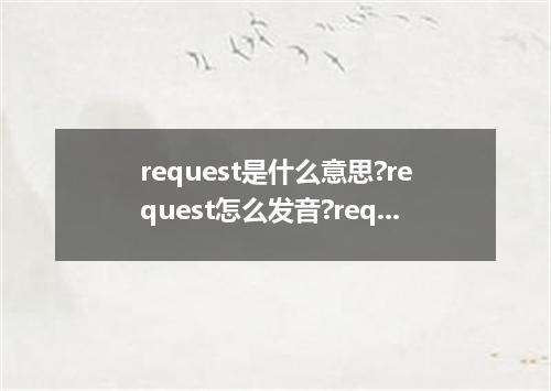request是什么意思?request怎么发音?request的解释和用法