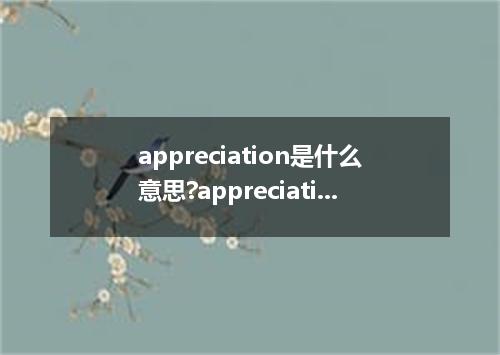 appreciation是什么意思?appreciation怎么发音?appreciation的解释和用法