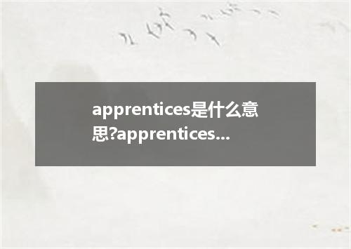 apprentices是什么意思?apprentices怎么发音?apprentices的解释和用法