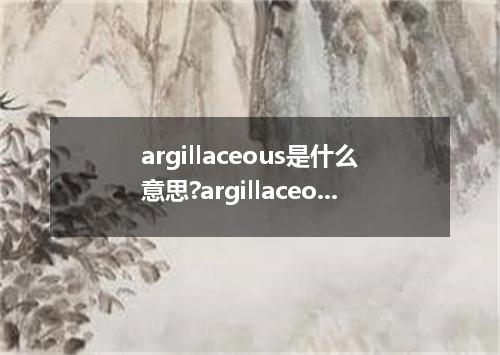 argillaceous是什么意思?argillaceous怎么发音?argillaceous的解释和用法