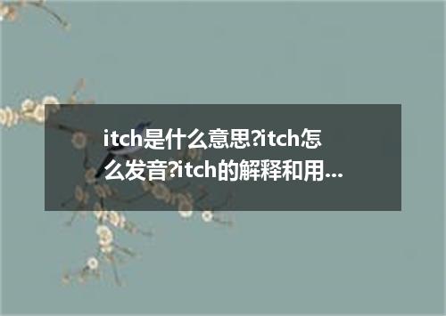itch是什么意思?itch怎么发音?itch的解释和用法