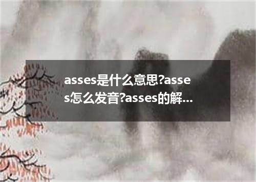 asses是什么意思?asses怎么发音?asses的解释和用法