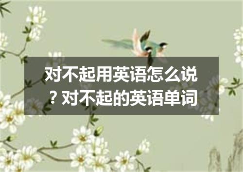 对不起用英语怎么说?对不起的英语单词