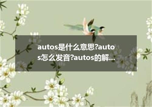 autos是什么意思?autos怎么发音?autos的解释和用法