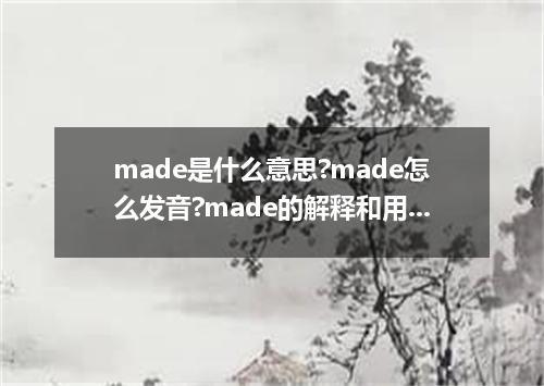 made是什么意思?made怎么发音?made的解释和用法
