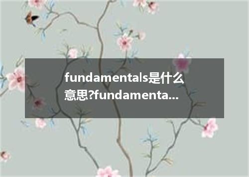 fundamentals是什么意思?fundamentals怎么发音?_fundamentals的用法