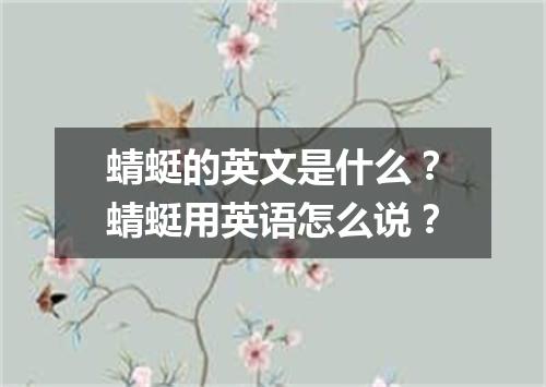 蜻蜓的英文是什么?蜻蜓用英语怎么说?