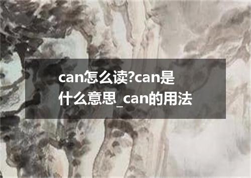 can怎么读?can是什么意思_can的用法